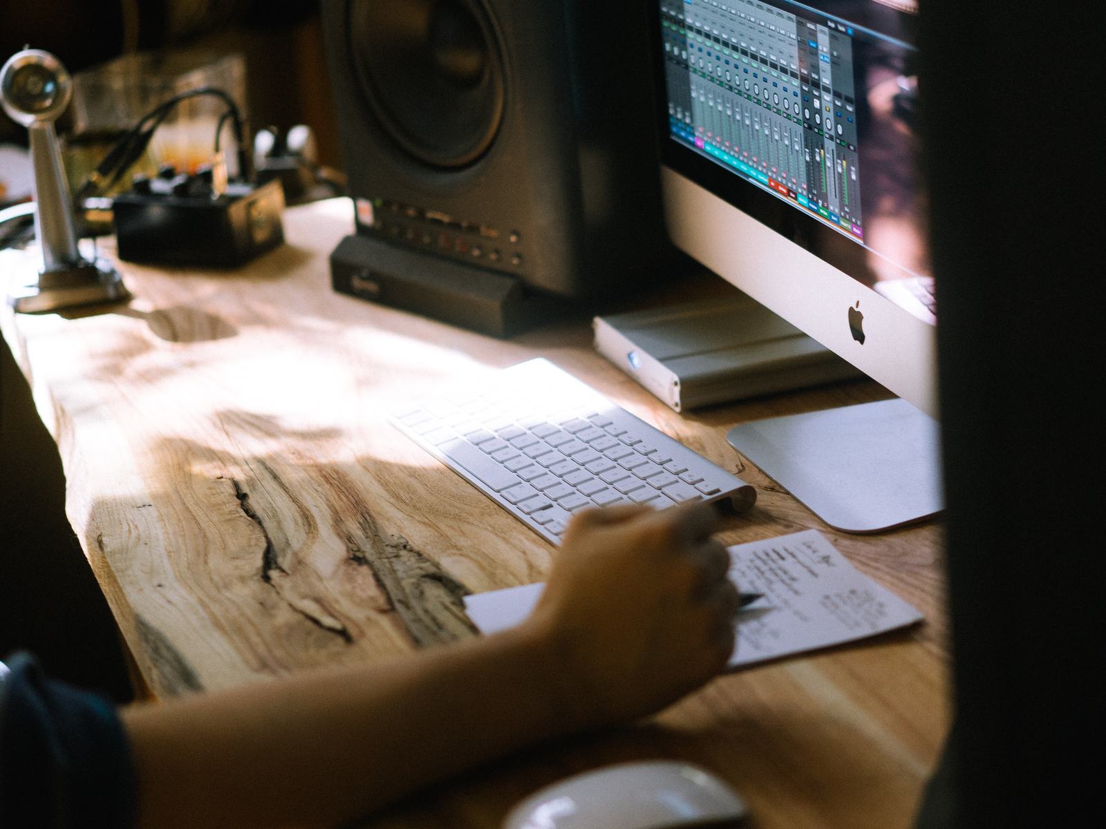 A developer working at a desktop computer